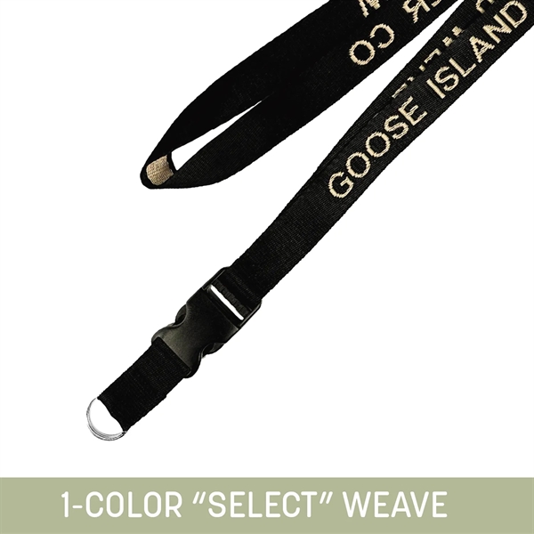 1" wide soft-touch select woven lanyard with detachable buckle and large... from ASI 92980 WOV-IN® / Universal Strap/Wov-In Line