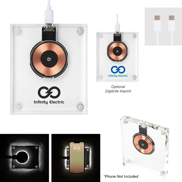 Wireless charger with an 8000mAh lithium-ion battery, LED lights, 15W output... from ASI 61125 Hit Promotional Products / Hit®