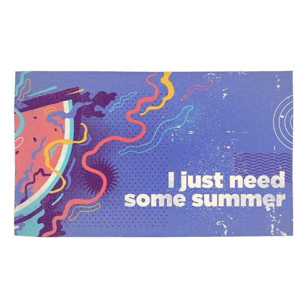 30" x 60" beach towel made of poly-cotton with an edge-to-edge... from ASI 61125 Hit Promotional Products / Hit®