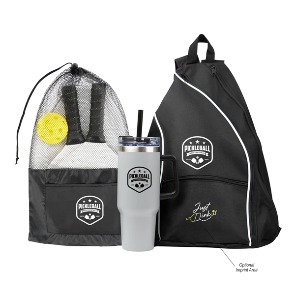 Pickleball kit with backpack, paddles, balls and tumbler.... from ASI 61125 Hit Promotional Products / Hit®