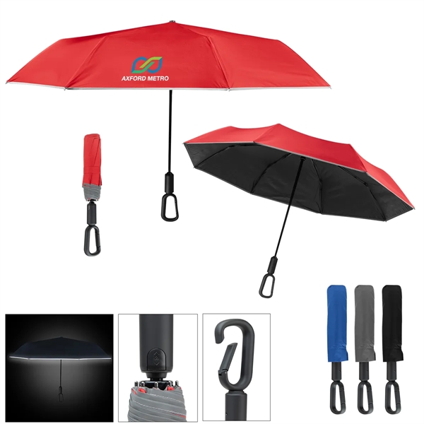 46" Arc Reflective Umbrella With Carabiner Handle... from ASI 61125 Hit Promotional Products / Hit®
