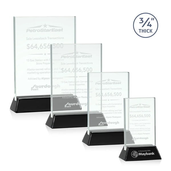 Vertical 3/4-inch thick jade award with a high-gloss piano black finish... from ASI 84592 St Regis Group / St Regis