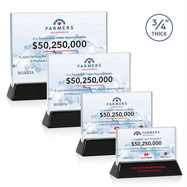 Rectangular Starfire horizontal award on a high-gloss piano black finish base.... from ASI 84592 St Regis Group / St Regis