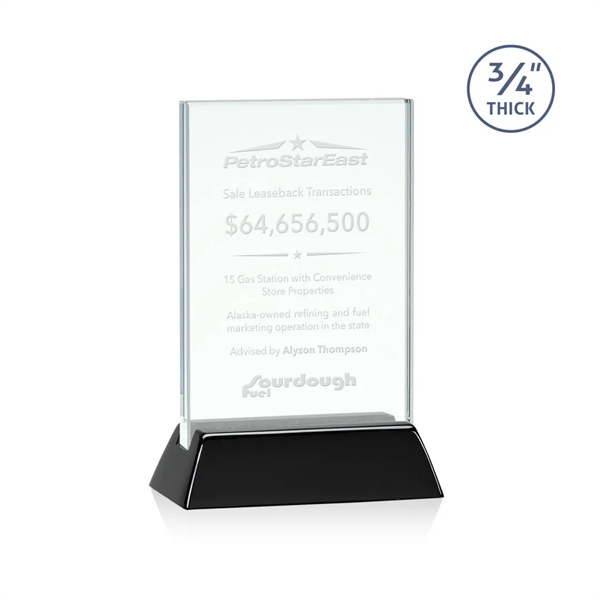 Vertical 3/4-inch thick jade award with a high-gloss piano black finish... from ASI 84592 St Regis Group / St Regis