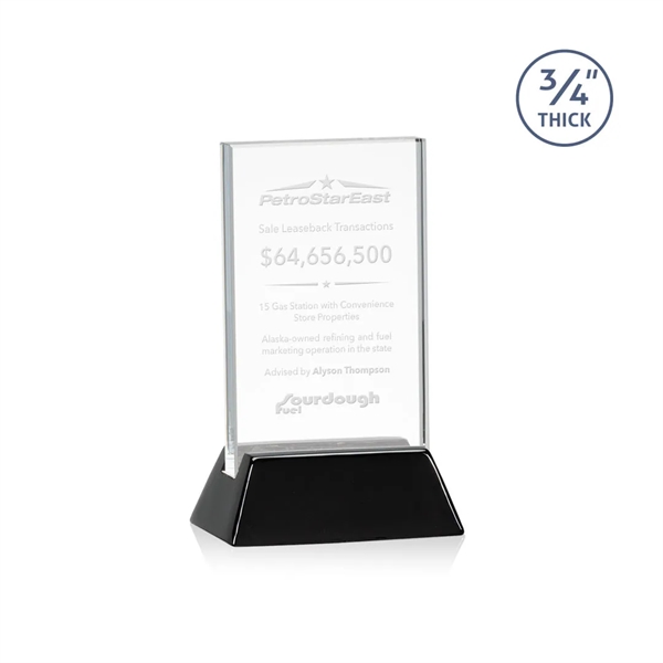 Rectangular starfire vertical award on a high-gloss piano black finish base.... from ASI 84592 St Regis Group / St Regis
