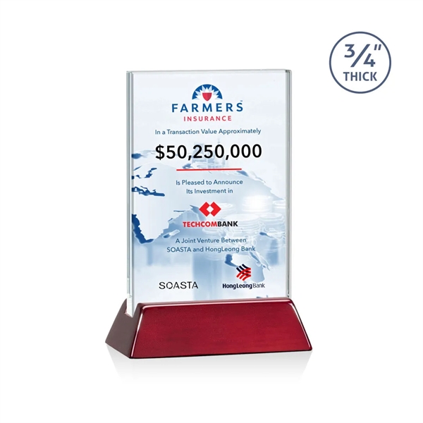 Rectangular Starfire vertical award on a high-gloss piano rosewood finish base.... from ASI 84592 St Regis Group / St Regis