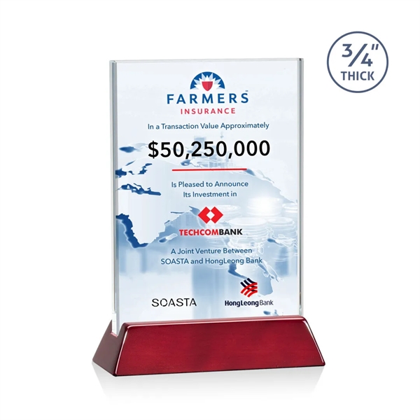 Rectangular Starfire vertical award on a high-gloss piano rosewood finish base.... from ASI 84592 St Regis Group / St Regis