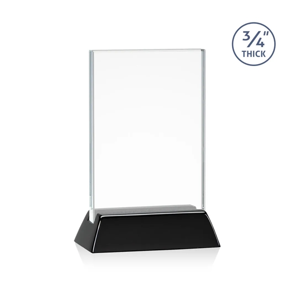 Rectangular starfire vertical award on a high-gloss piano black finish base.... from ASI 84592 St Regis Group / St Regis