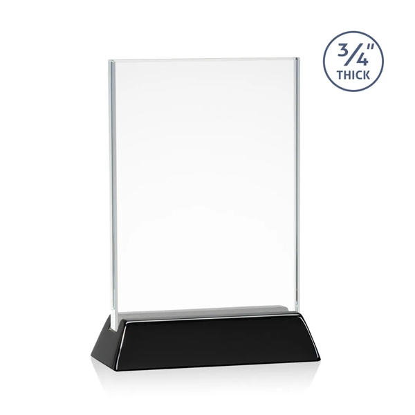 Rectangular Starfire vertical award on a high-gloss piano black finish base.... from ASI 84592 St Regis Group / St Regis