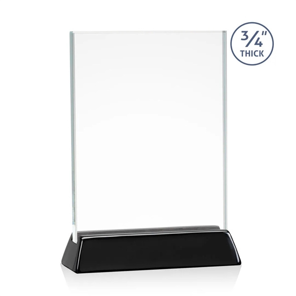 Rectangular Starfire vertical award on a high-gloss piano black finish base.... from ASI 84592 St Regis Group / St Regis