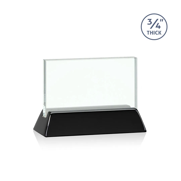 Horizontal 3/4-inch thick jade award with a high-gloss piano black finish... from ASI 84592 St Regis Group / St Regis