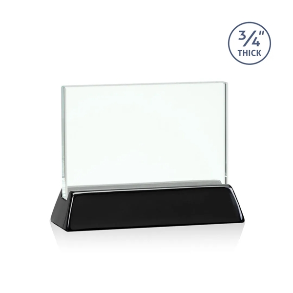 Horizontal 3/4-inch thick jade award with a high-gloss piano black finish... from ASI 84592 St Regis Group / St Regis