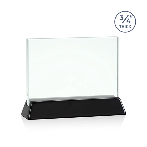 Horizontal 3/4-inch thick jade award with a high-gloss piano black finish... from ASI 84592 St Regis Group / St Regis