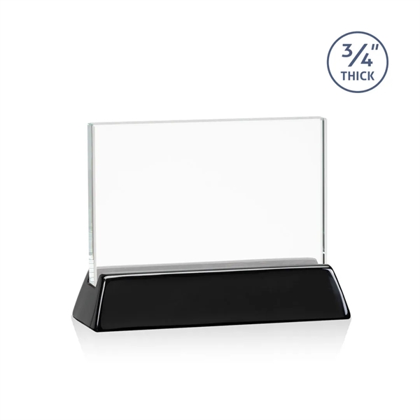 Rectangular starfire horizontal award on a high-gloss piano black finish base.... from ASI 84592 St Regis Group / St Regis