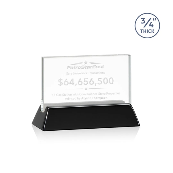 Rectangular starfire horizontal award on a high-gloss piano black finish base.... from ASI 84592 St Regis Group / St Regis