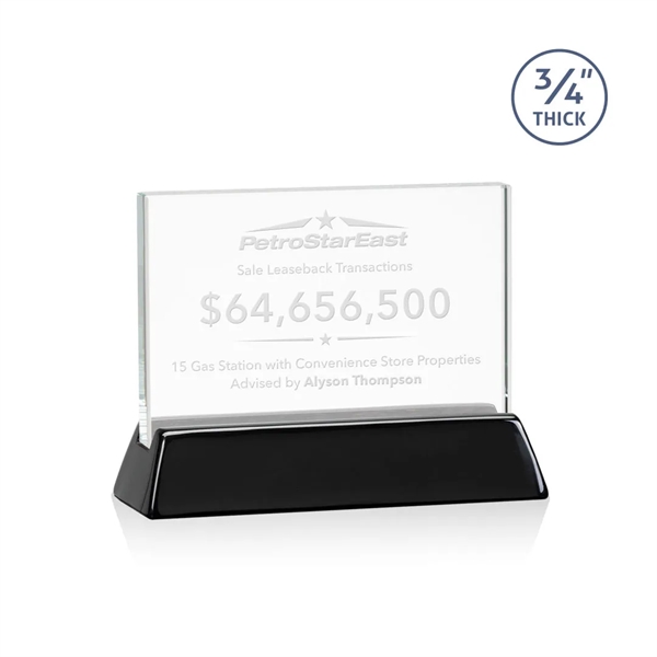 Rectangular starfire horizontal award on a high-gloss piano black finish base.... from ASI 84592 St Regis Group / St Regis