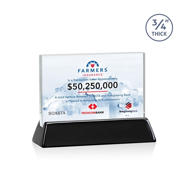 Rectangular Starfire horizontal award on a high-gloss piano black finish base.... from ASI 84592 St Regis Group / St Regis