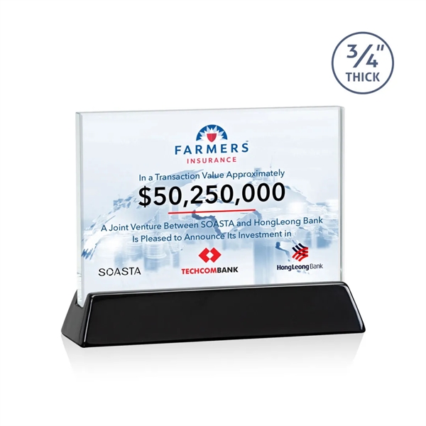 Rectangular Starfire horizontal award on a high-gloss piano black finish base.... from ASI 84592 St Regis Group / St Regis