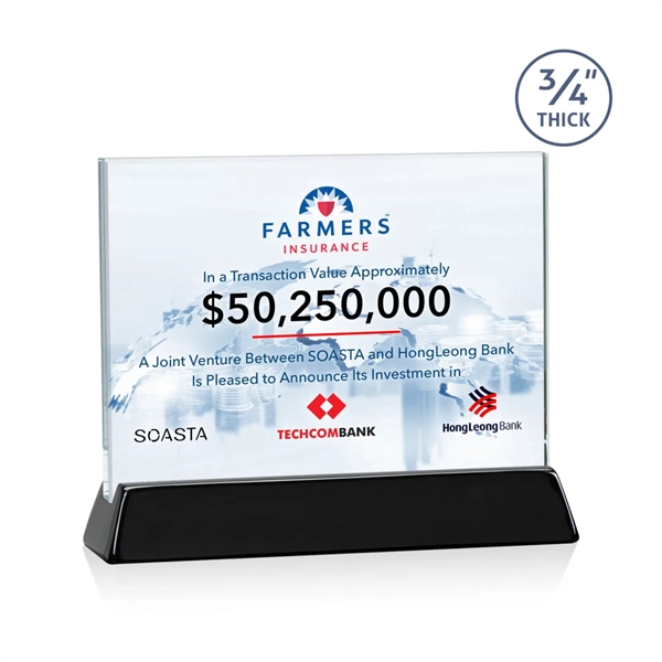 Rectangular Starfire horizontal award on a high-gloss piano black finish base.... from ASI 84592 St Regis Group / St Regis