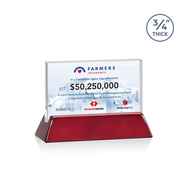 Rectangular Starfire horizontal award on a high-gloss piano rosewood finish base.... from ASI 84592 St Regis Group / St Regis