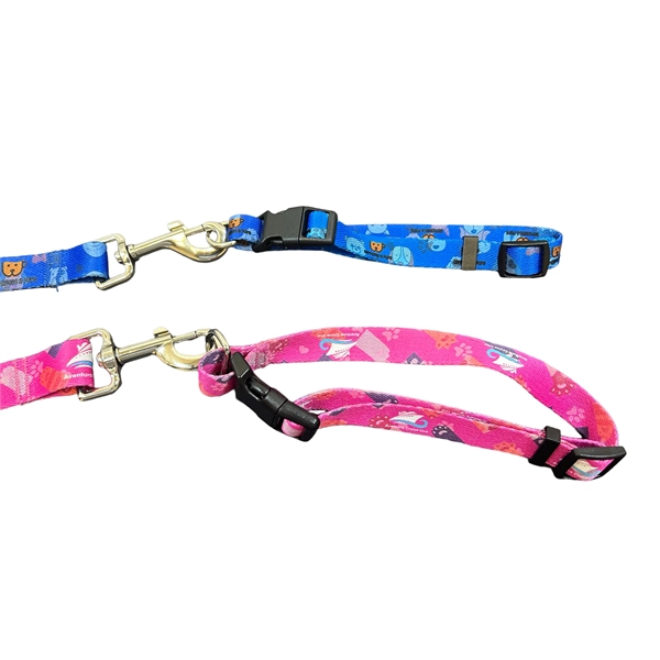 Dye-sublimated pet collar with adjustable neck sizing, plastic clips and buckles.... from ASI 44020 Bandanna Promotions By CARO-LINE / Swag-Wag Pets