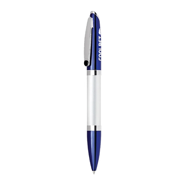Heavy brass twist action ballpoint pen with slanted chrome tipped cap.... from ASI 31517 Admart Products / Admart Line