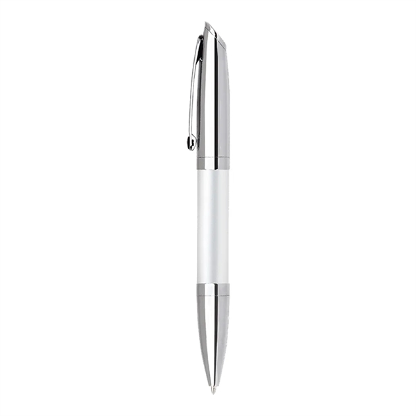 Heavy brass twist action ballpoint pen with slanted chrome tipped cap.... from ASI 31517 Admart Products / Admart Line