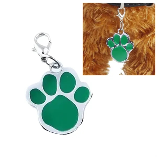 Paw shaped zinc alloy pet tag plus laser engraving on 1... from ASI 37218 Athena Promo (tm)