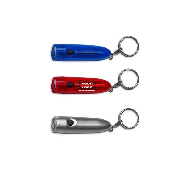 Mini flashlight with keychains plus 1 color laser silkscreen imprint on... from ASI 37218 Athena Promo (tm)