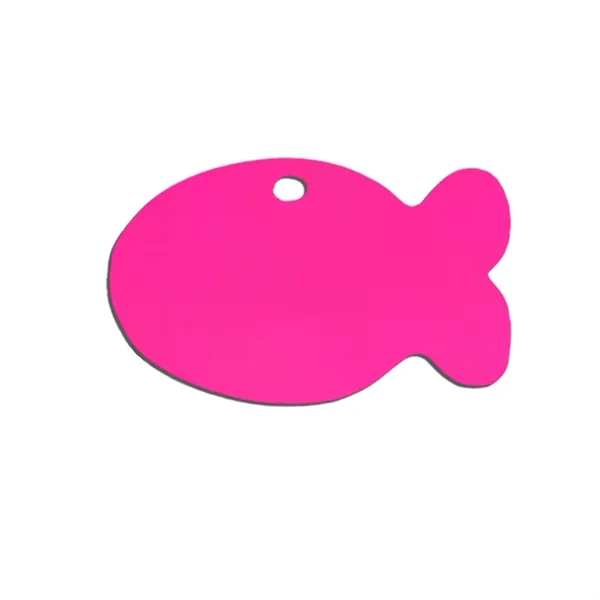 Fish shaped aluminum pet tag plus laser engraving on 1 location... from ASI 37218 Athena Promo (tm)