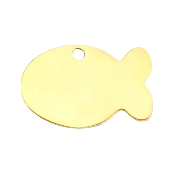 Fish shaped aluminum pet tag plus laser engraving on 1 location... from ASI 37218 Athena Promo (tm)