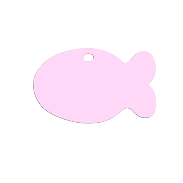 Fish shaped aluminum pet tag plus laser engraving on 1 location... from ASI 37218 Athena Promo (tm)