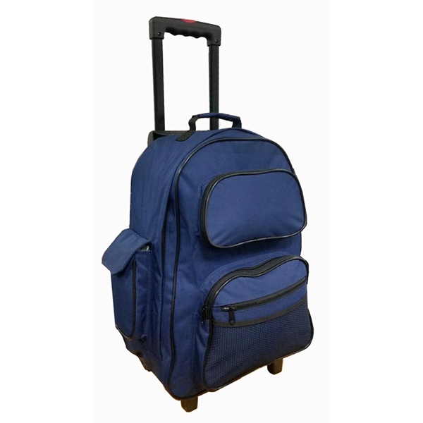Rolling backpack features 2 front pockets with organizer.... from ASI 34046 Allcasion Travelware Co