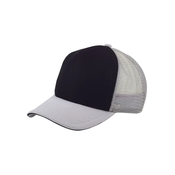Five panel trucker cap with poly-foam front and mesh backing.... from ASI 68190 Lungsal