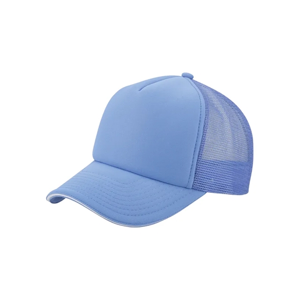 Five panel trucker cap with poly-foam front and mesh backing.... from ASI 68190 Lungsal