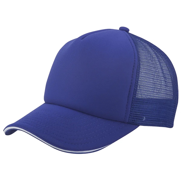 Five panel trucker cap with poly-foam front and mesh backing.... from ASI 68190 Lungsal
