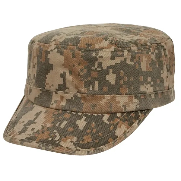Camo washed army cap made of washed cotton twill... from ASI 68190 Lungsal / Lungsal