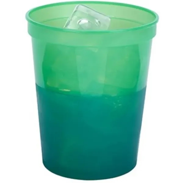16 oz. color-changing smooth plastic stadium cup, ideal for events and... from ASI 67075 Leprechaun Promotions, LLC / Leprechaun Promotions