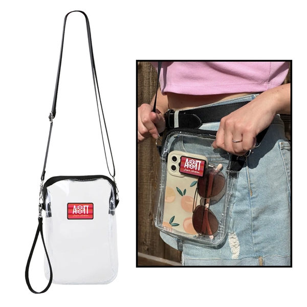Clear Stadium Approved Mini Crossbody Bag /Clutch w/ Zipper and Adjustable... from ASI 68366 Makana Line LLC / Makana Line