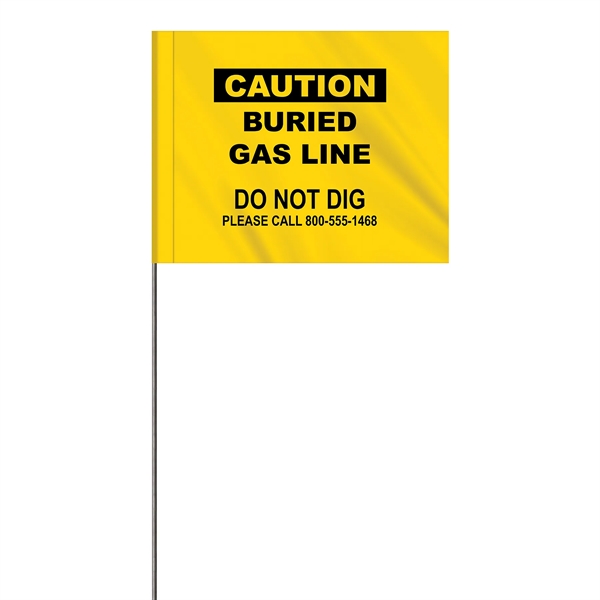 1-Color 4 x 5" Custom Marking Vinyl Flag with 18" Wire... from ASI 80228 Quinn