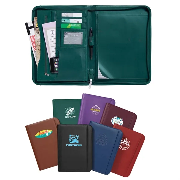 Ultra hide simulated leather Deluxe Padfolio with CD pockets, zippered closure,... from ASI 86565 Seville Gear