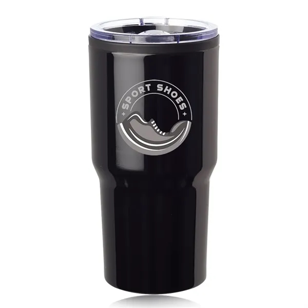16 oz. stainless steel travel mug with clear plastic slider lid.... from ASI 39552 BEL Promo