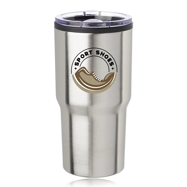 16 oz. stainless steel travel mug with clear plastic slider lid.... from ASI 39552 BEL Promo