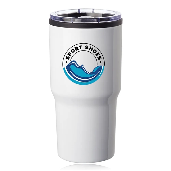 16 oz. stainless steel travel mug with clear plastic slider lid.... from ASI 39552 BEL Promo