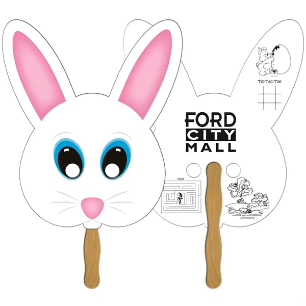 Pink and white bunny face fan made from high density white... from ASI 67620 Lion Circle Corp / Lion/Circle