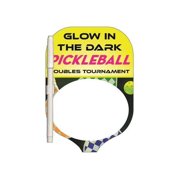 Pickleball racquet shaped memo board with dry erase marker and two... from ASI 67620 Lion Circle Corp / Lion/Circle