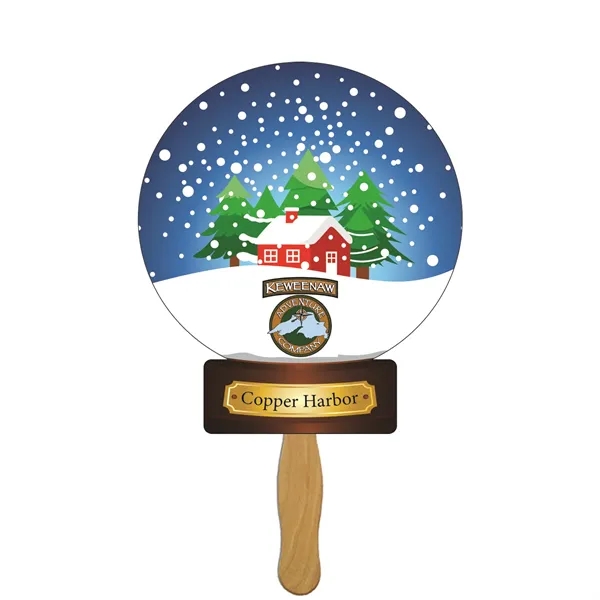 Full color 20 pt. film laminated snow globe paper board fan.... from ASI 67620 Lion Circle Corp / Lion/Circle