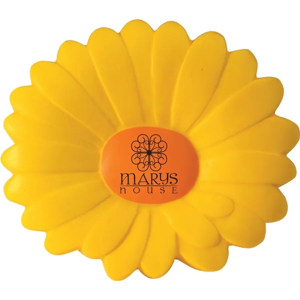 3.5" x 3.5" yellow daisy stress reliever made of polyurethane foam.... from ASI 34415 Alpi International LTD