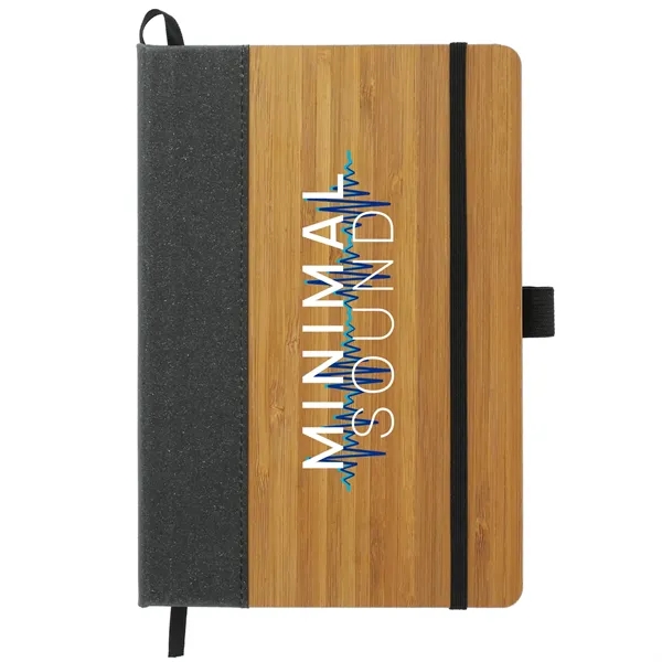 5.5" x 8.5" journal with a bamboo cover, recycled leather accent,... from ASI 66887 PCNA / Leeds