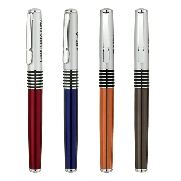 Rollerball pen with pull-off cap, solid brass cap and barrel and... from ASI 67866 Logomark/Valumark